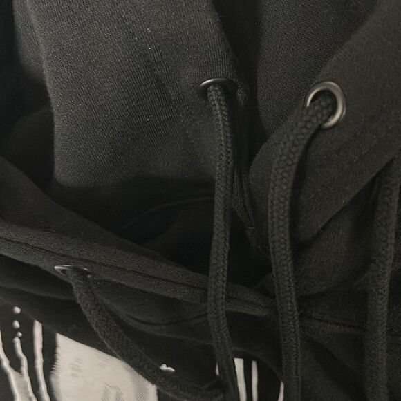 Y2K Double Layered Black Graphic Hoodie - Picture 3 of 4